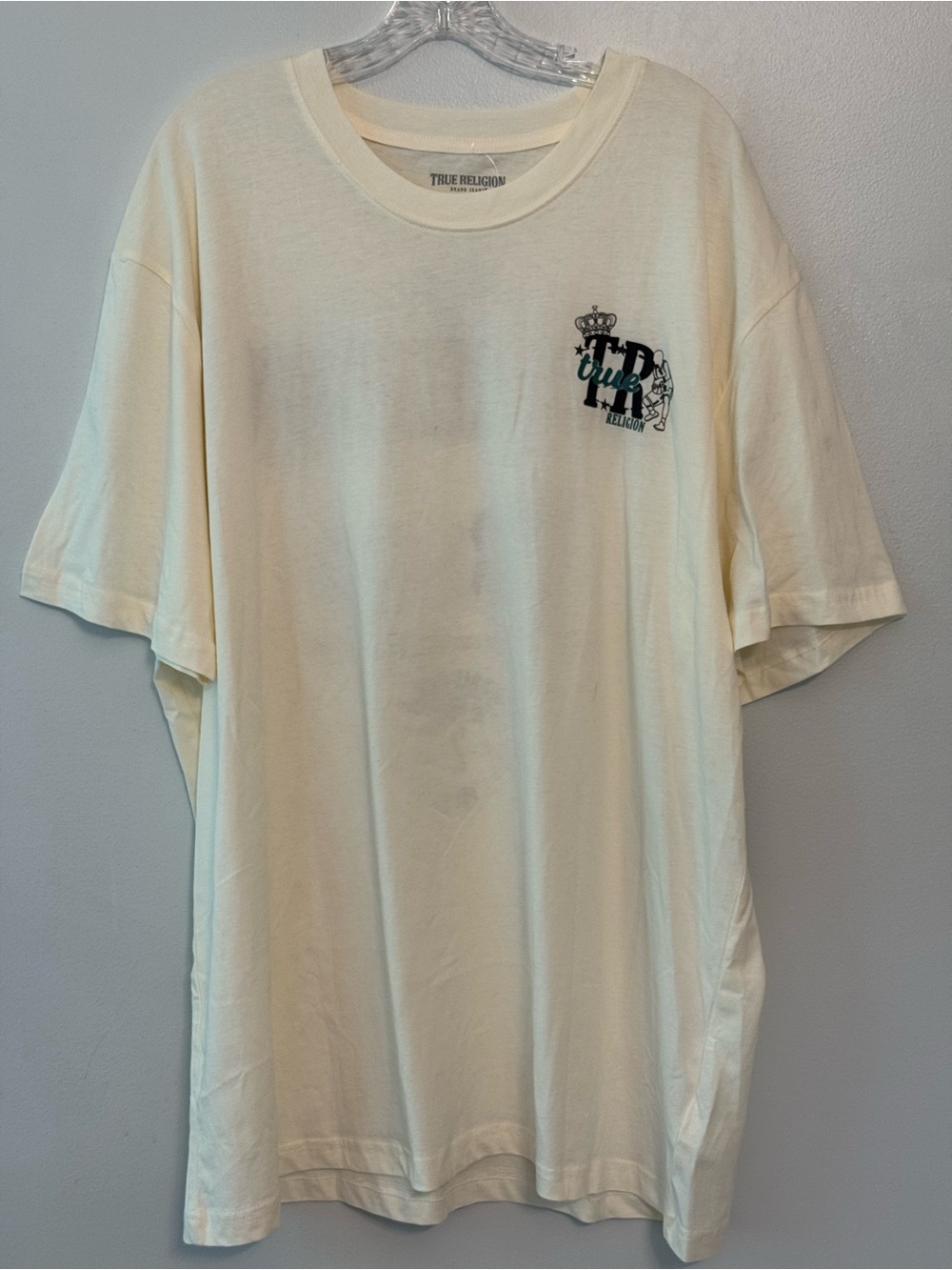 True Religion Cream Short Sleeve Logo Tee